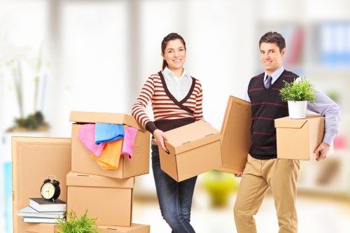 Organised storage units and labelled belongings for later access