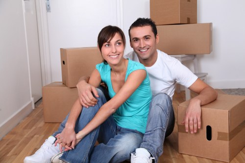 Moving boxes and furniture prepared for Aldwych removals
